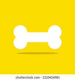 Canine bone on yellow background. vector illustration