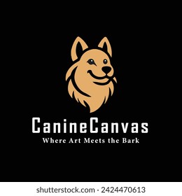 Canine Canvas Dog vector logo  