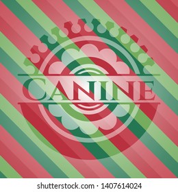 Canine christmas emblem background. Vector Illustration. Detailed.
