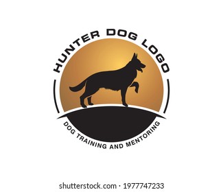 canine dog german shepherd logo template