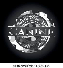 Canine grey camouflage emblem. Vector Illustration.