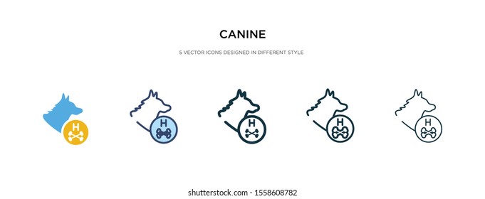 canine icon in different style vector illustration. two colored and black canine vector icons designed in filled, outline, line and stroke style can be used for web, mobile, ui