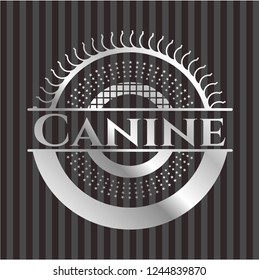 Canine silver shiny emblem