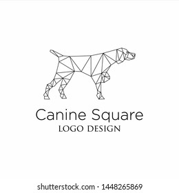 canine square line logo design