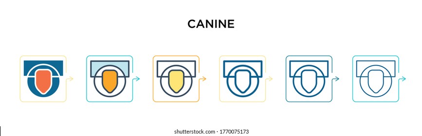 Canine vector icon in 6 different modern styles. Black, two colored canine icons designed in filled, outline, line and stroke style. Vector illustration can be used for web, mobile, ui