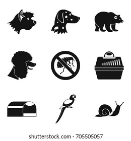 Canis icons set. Simple set of 9 canis vector icons for web isolated on white background