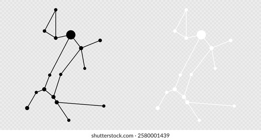 Canis Major constellation map set. Vector illustration.