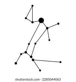 Canis Major constellation map. Vector illustration.