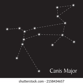 Canis Major constellation on black background.