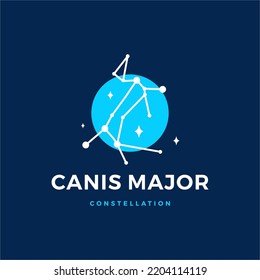 Canis Major Star Constellation The Greater Dog Logo Vector Icon Illustration