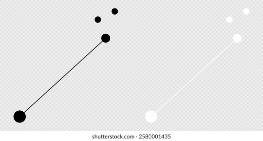Canis Minor constellation map set. Vector illustration.