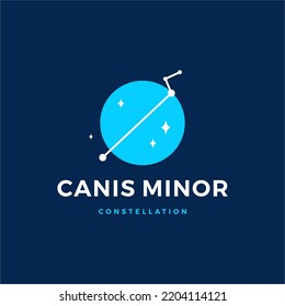 Canis Minor Star Constellation The smaller Dog Logo Vector Icon Illustration