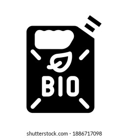 canister bio fuel glyph icon vector. canister bio fuel sign. isolated contour symbol black illustration