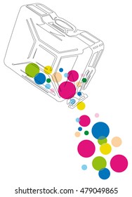Canister with color circles