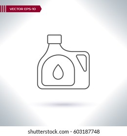 Canister. Engine oil icon. Vector illustration.