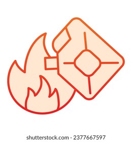 Kanister- und Brandgradientensymbol. Brandstiftung mit Flammenumriss auf weißem Hintergrund. Behälter für brennbare Flüssigkeiten und Feuersymbol für mobiles Konzept und Webdesign. Vektorgrafik