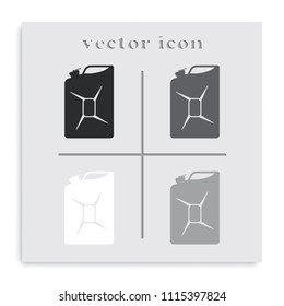 Canister flat black and white vector icon.