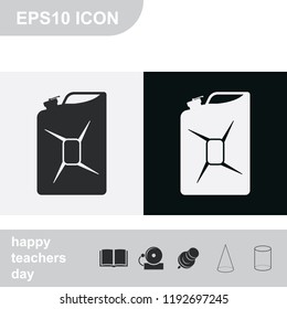 Canister flat black and white vector icon.