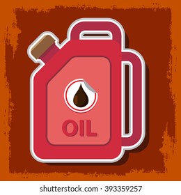 Canister with fuel. Engine oil canister. Service concept and repair.