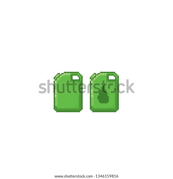 Canister with
fuel. Environmental Protection. Ecology. Clean energy. Pixel art.
Element design stickers, logo, mobile app, menu. 8 bit video game.
Game assets 8-bit sprite.
16-bit.
