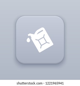 Canister, Gasoline button, best vector on a gray background