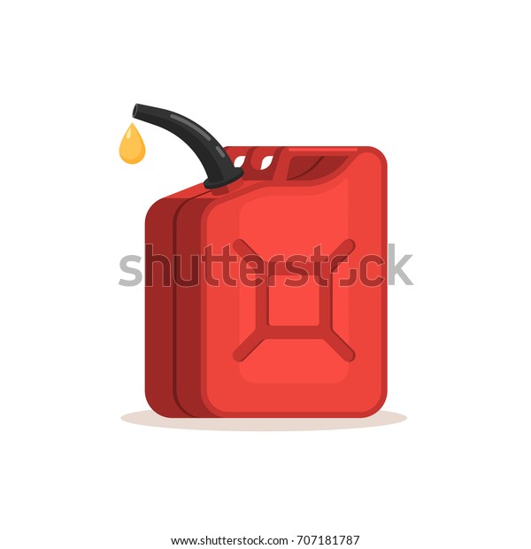 Canister of gasoline\
with a drop fuel. Vector Illustration in trendy flat style isolated\
on white background