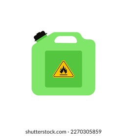 Canister of gasoline flat design vector illustration. Fuel container canister jerrycan. kerosene, diesel, petroleum, petrol