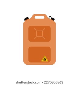 Canister of gasoline flat design vector illustration. Fuel container canister jerrycan. kerosene, diesel, petroleum, petrol