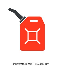 Canister of gasoline glyph. Clipart image isolated on white background