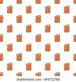 Canister of gasoline pattern in cartoon style. Seamless pattern vector illustration