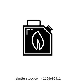 Canister for gasoline stencil icon isolated on white background