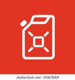 Canister icon. Container and jerrican, jug, gas symbol. Flat design. Stock - Vector illustration