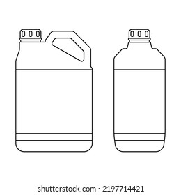 Canister icon. Fuel tank icon. Black linear canister icon. Vector illustration.