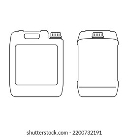 Canister icon. Fuel tank icon. Black linear canister icon. Vector illustration.