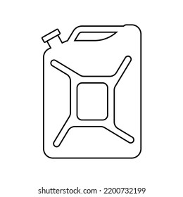Canister icon. Fuel tank icon. Black linear canister icon. Vector illustration.