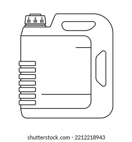 Canister icon. Fuel tank icon. Black linear canister icon. Vector illustration.