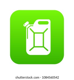 Canister icon green vector isolated on white background