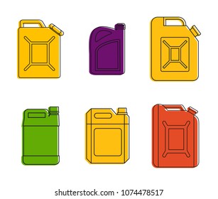 Canister icon set. Color outline set of canister vector icons for web design isolated on white background