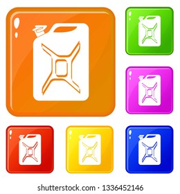 Canister icons set collection vector 6 color isolated on white background