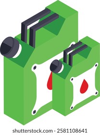 Canister isometric Concept, Liquid Storage container Vector color Icon Design, Oil and Gas industry Symbol, Petroleum and gasoline Sign, Service and supply stock illustration