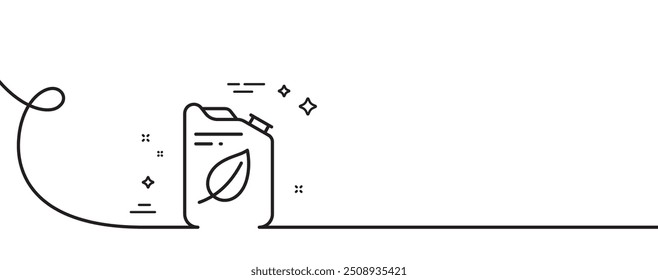 Symbol für Kanisterzeile. Endlos eine Linie mit Locke. Umweltzeichen für Dieselkraftstoff. Kerosin- oder Benzinbehältersymbol. Kanister mit einem Umrissband. Schleifenverlaufsmuster. Vektorgrafik