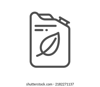 Canister Line Icon. Eco Diesel Fuel Sign. Kerosene Or Gasoline Container Symbol. Quality Design Element. Linear Style Canister Icon. Editable Stroke. Vector