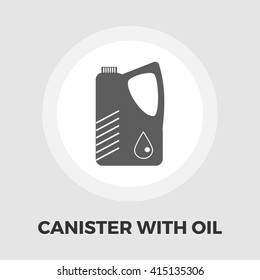 Canister with oil icon vector. Flat icon isolated on the white background. Editable EPS file. Vector illustration.