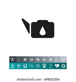 Canister with oil simple icon
