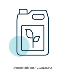 Canister of plant fertilizers isolated vector icon. Chemical fertilization of the soil. Graph symbol for agriculture, garden and plants web site and apps design, logo, app, UI