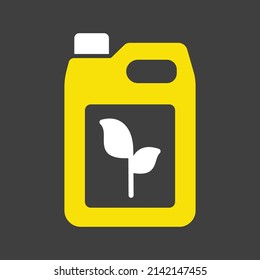 Canister of plant fertilizers isolated vector glyph icon. Chemical fertilization of the soil. Graph symbol for agriculture, garden and plants web site and apps design, logo, app, UI
