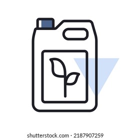 Canister of plant fertilizers isolated vector icon. Chemical fertilization of the soil. Graph symbol for agriculture, garden and plants web site and apps design, logo, app, UI