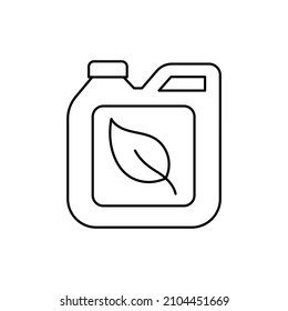 Canister of plant fertilizers line icon. Chemical fertilization of the soil. Editable stroke size.