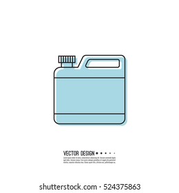 Canister under the petrol, gasoline and engine oil. 