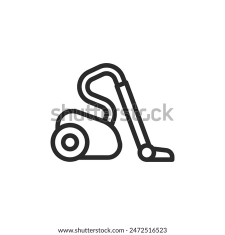 Canister vacuum cleaner, linear style icon. home cleaning, vacuuming, or housekeeping. Editable stroke width.
